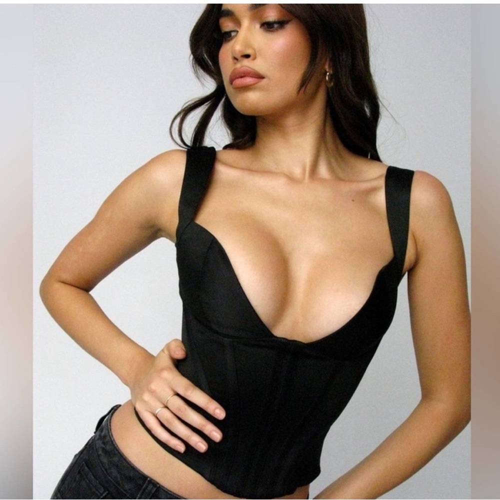 House of CB liberty BLACK SATIN CORSET